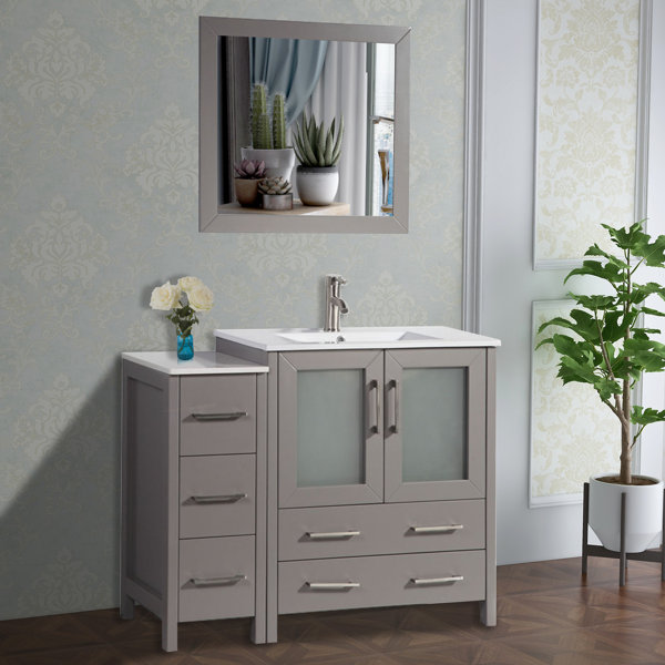 Karson 42" Single Bathroom Vanity Set with Mirror & Reviews Joss & Main